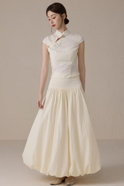 Beige Short Sleeve Top