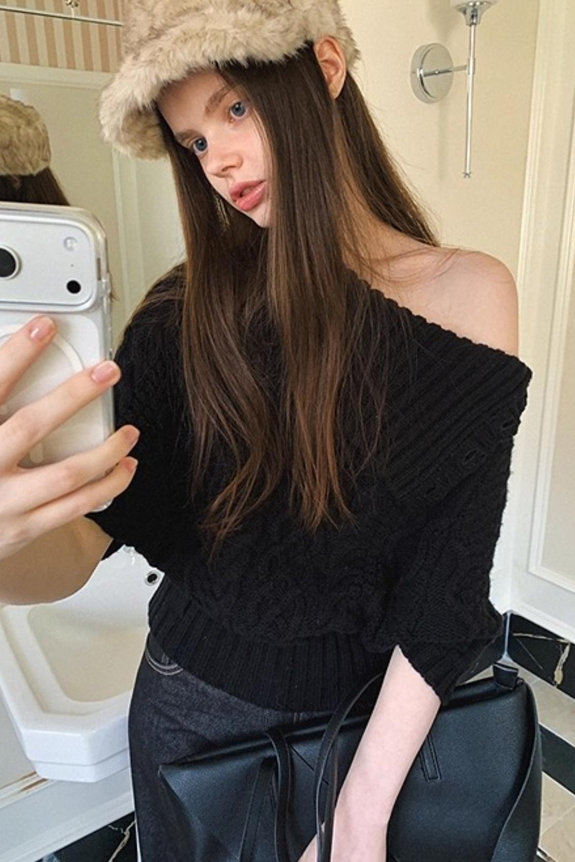 Asymmetrical Merino Wool Cape Sweater