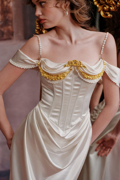 Satin Fishbone Gown Dress Set-Up