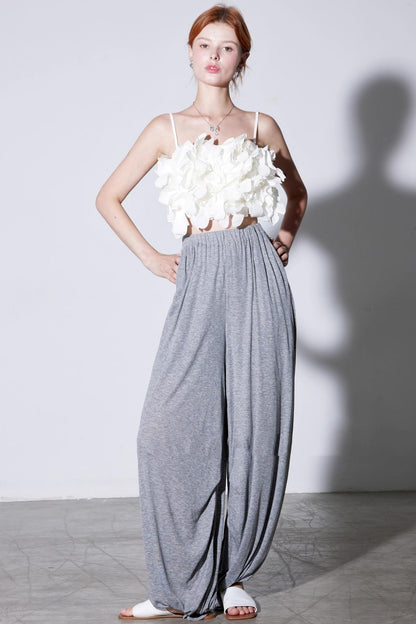 Mulberry Silk Draped Lantern Pants