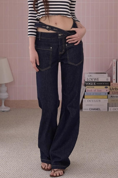 Summer Chic Cross-Waist Jeans