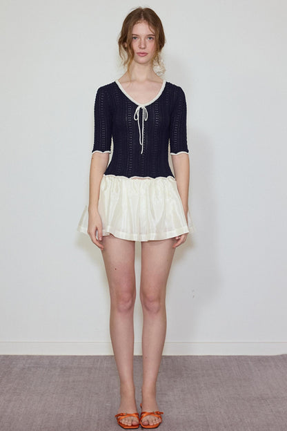 Summer Navy Lace Top