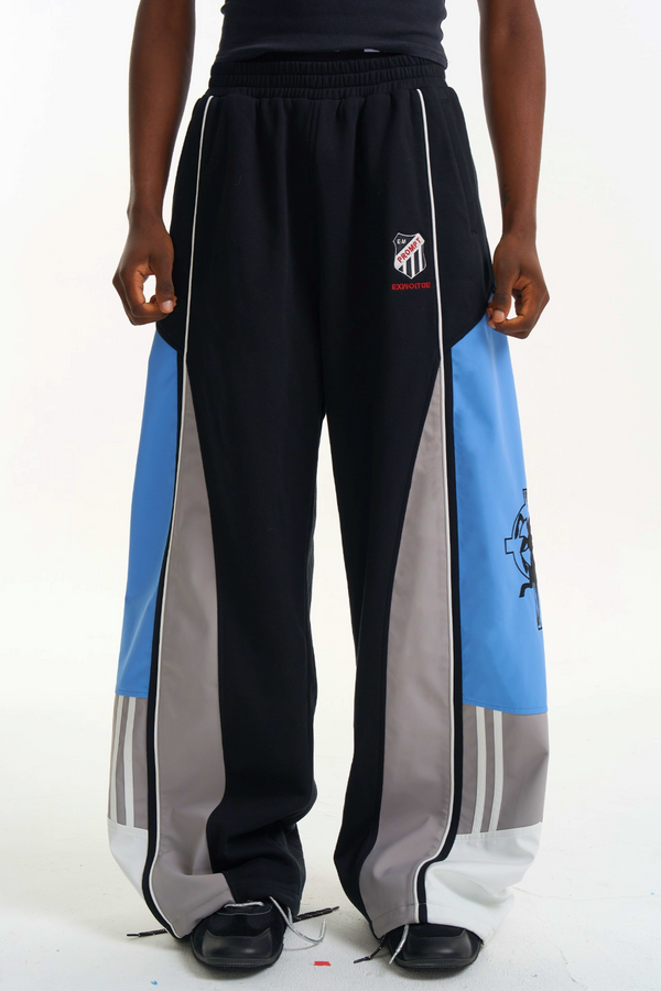 Contrasting Stitching Embroidered Pants