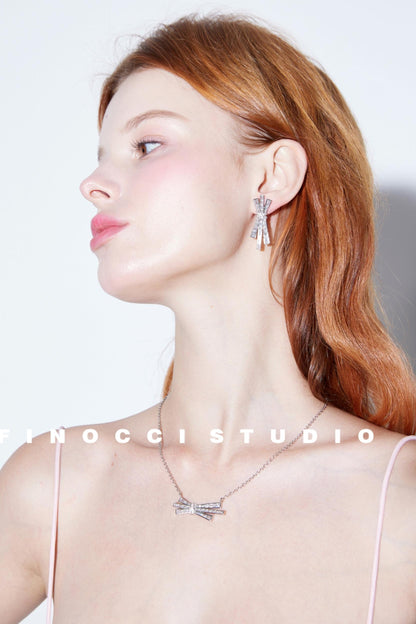 Meteor Drop Bow Necklace