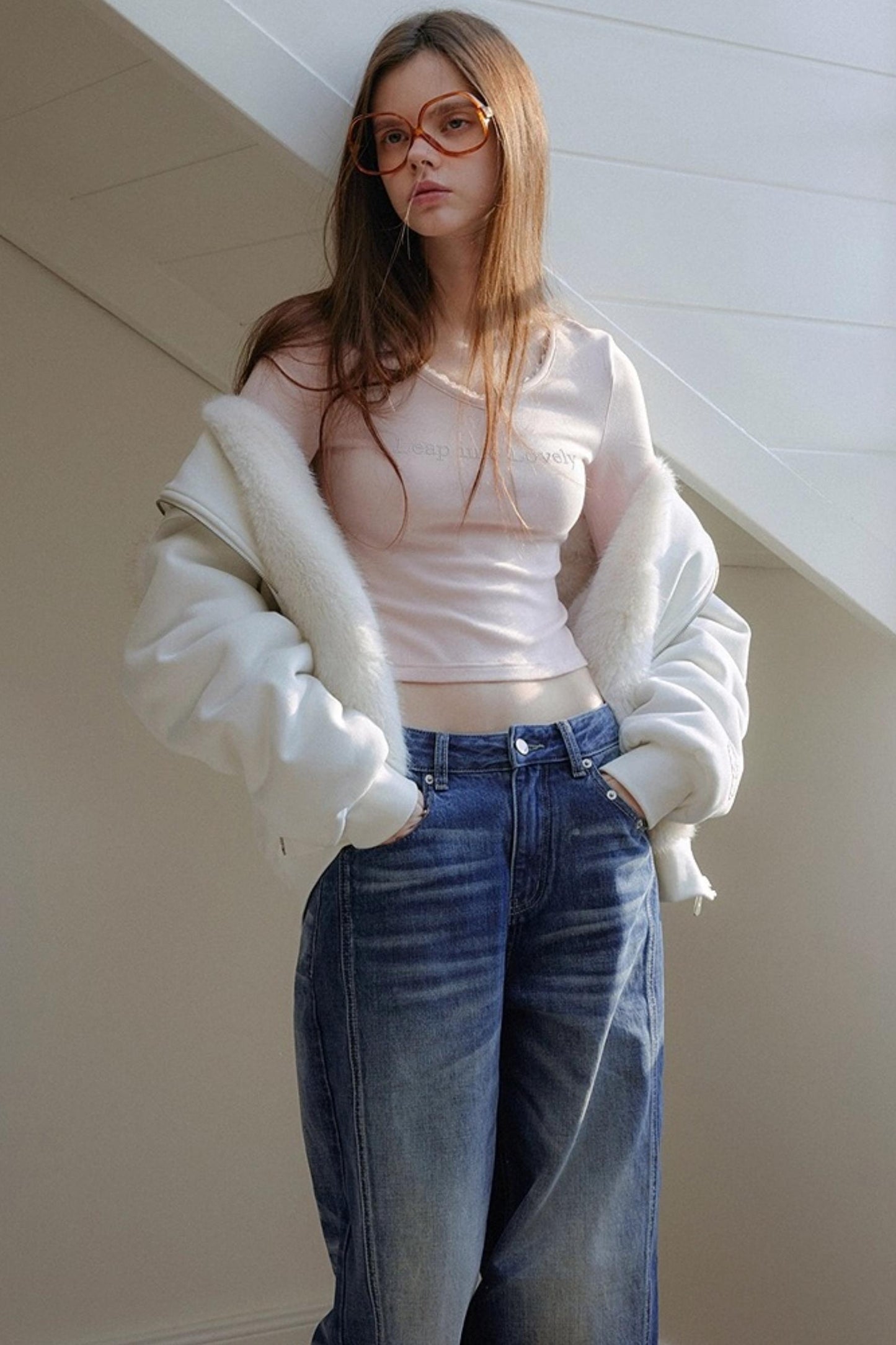 Pearl Rhinestone Wool Top