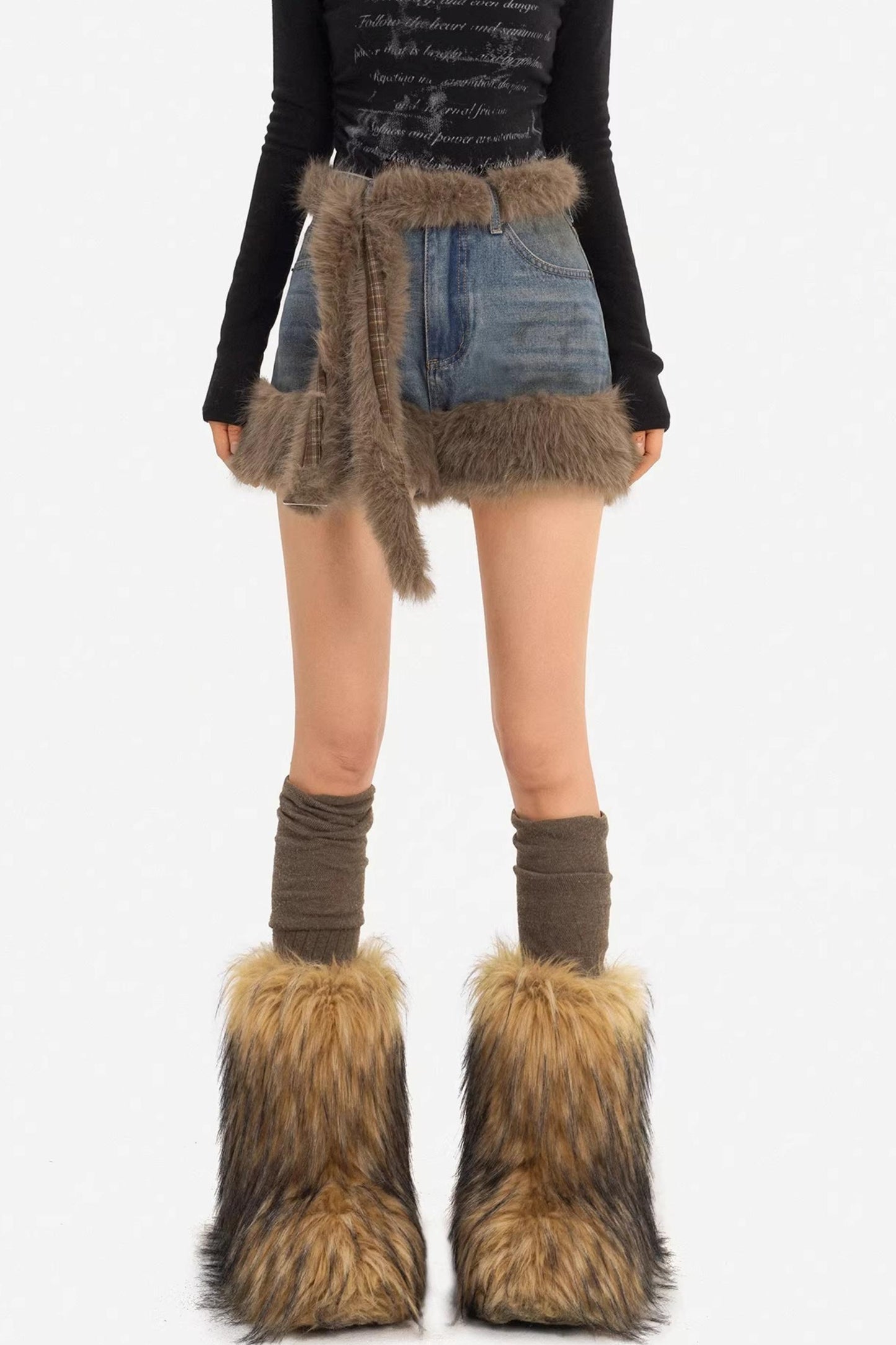 Spicy Girl Patchwork Denim Shorts