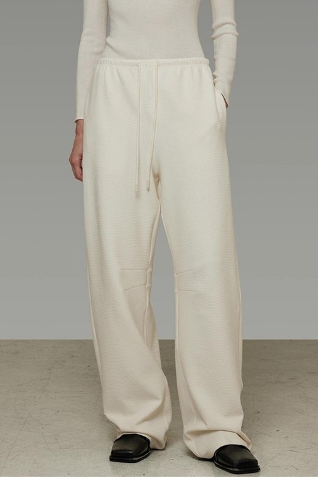 Slimming Drape Straight Wide-Leg Pants