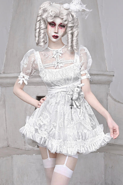 Sleeping Alice Gothic Chiffon Dress Set-Up