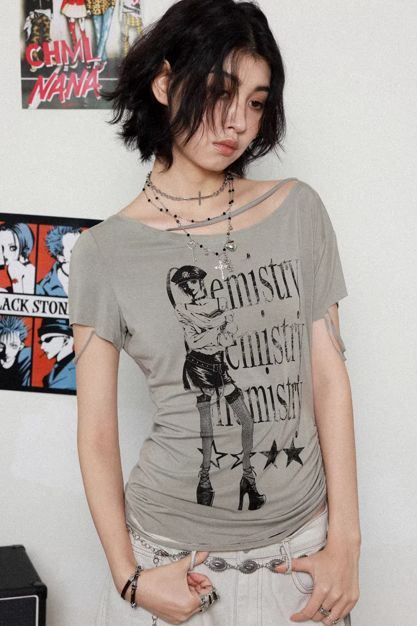 Ripped Off-Shoulder Blouse