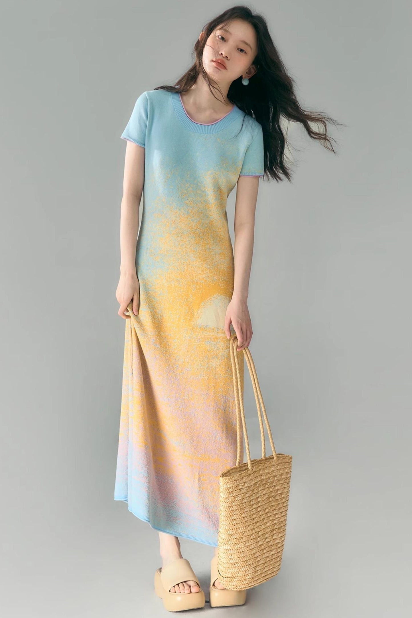 Hand-Painted Knit Dress