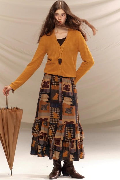 Vintage Pine Cone Sweater Skirt Set-Up