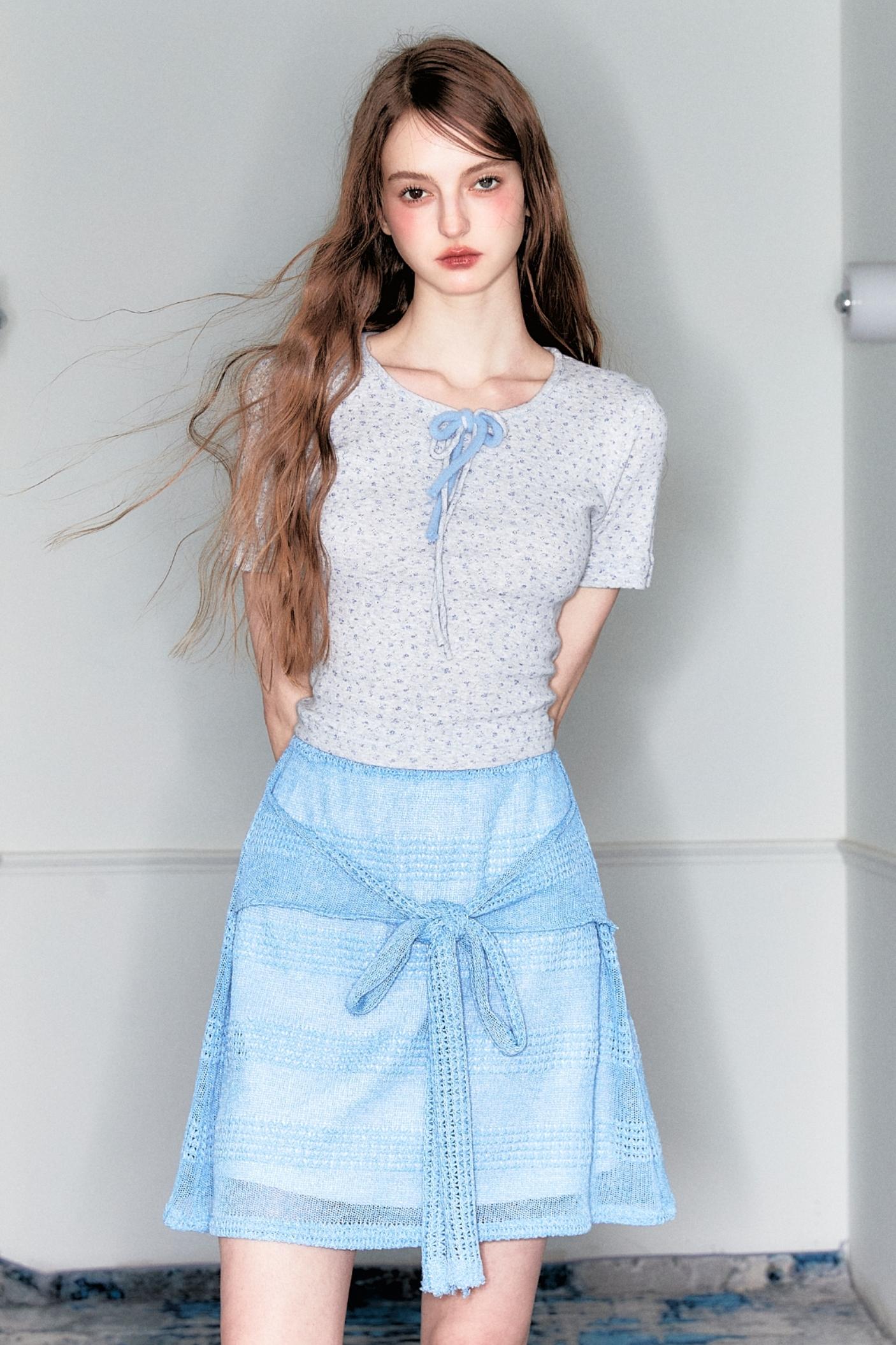 Gray Floral Two-Piece Set-Up