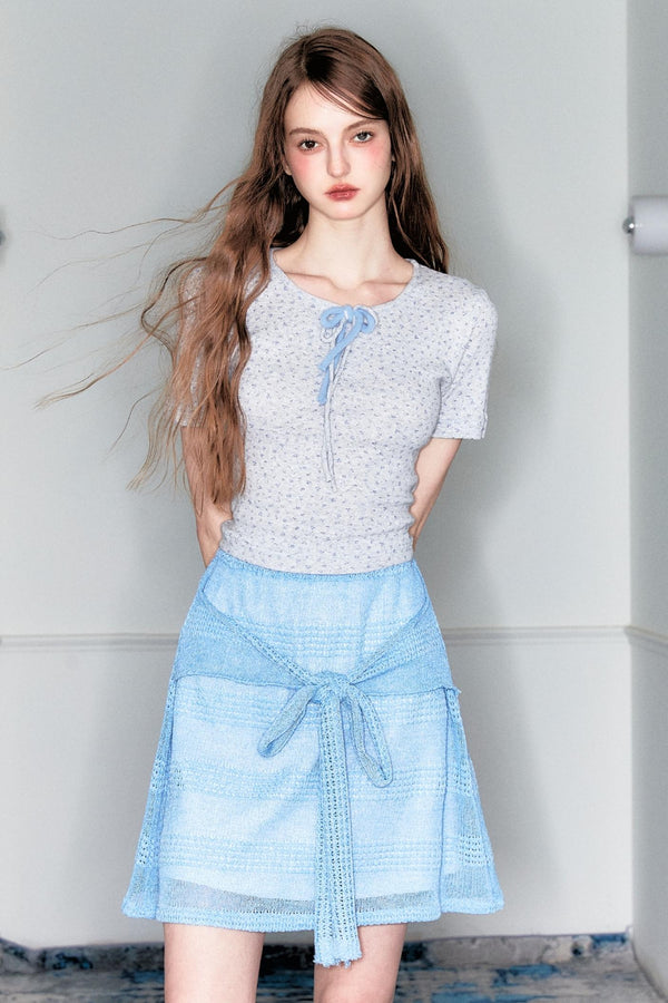 Gray Floral Two-Piece Set-Up