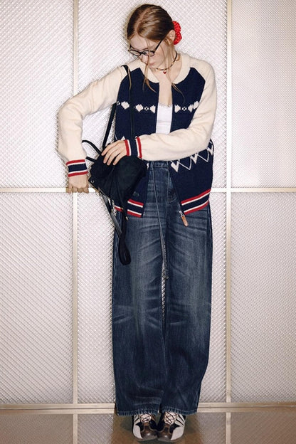 Dark Blue Vintage Whiskered Pants