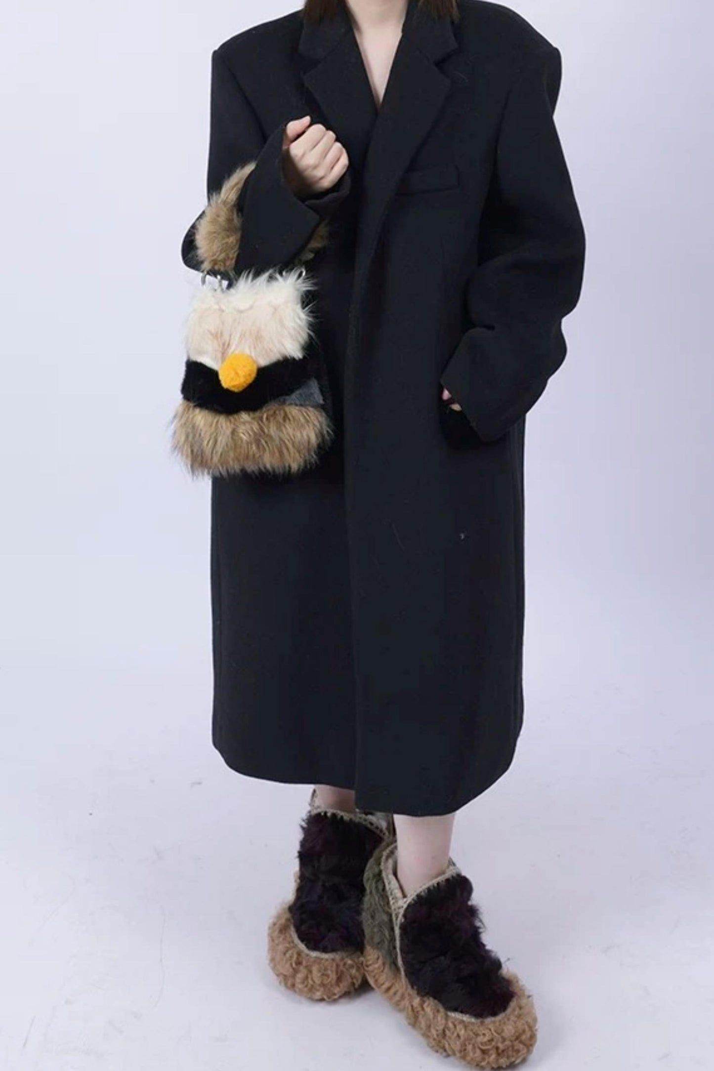Wild Furry Color-Block Bag