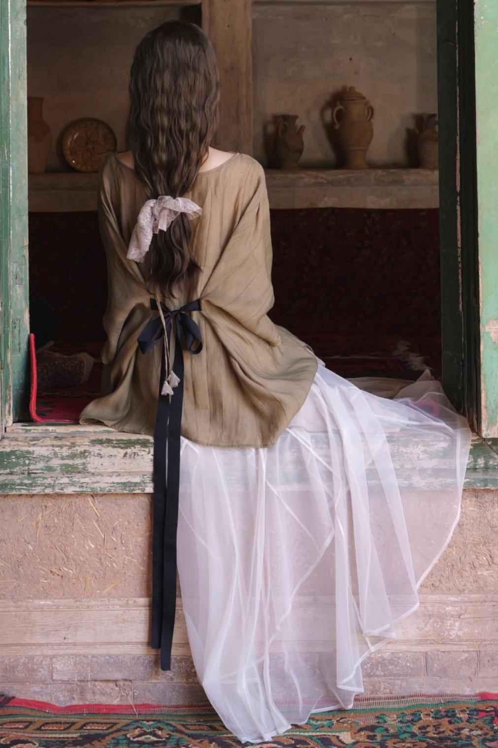 French Romantic Tencel Mesh Skirt Set-Up