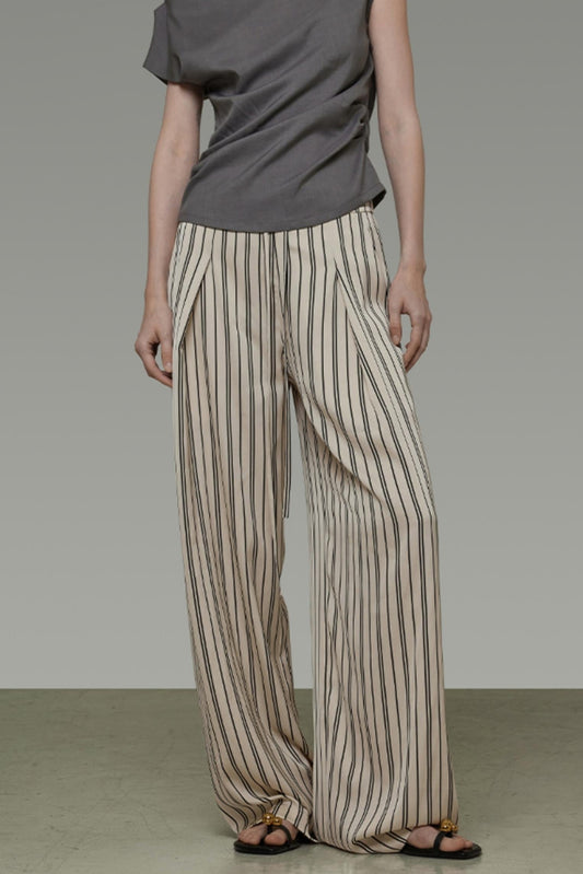 High-Waist Striped Wide-Leg Pants