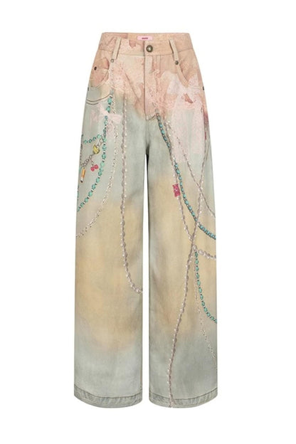 Summer Lace Denim Pants