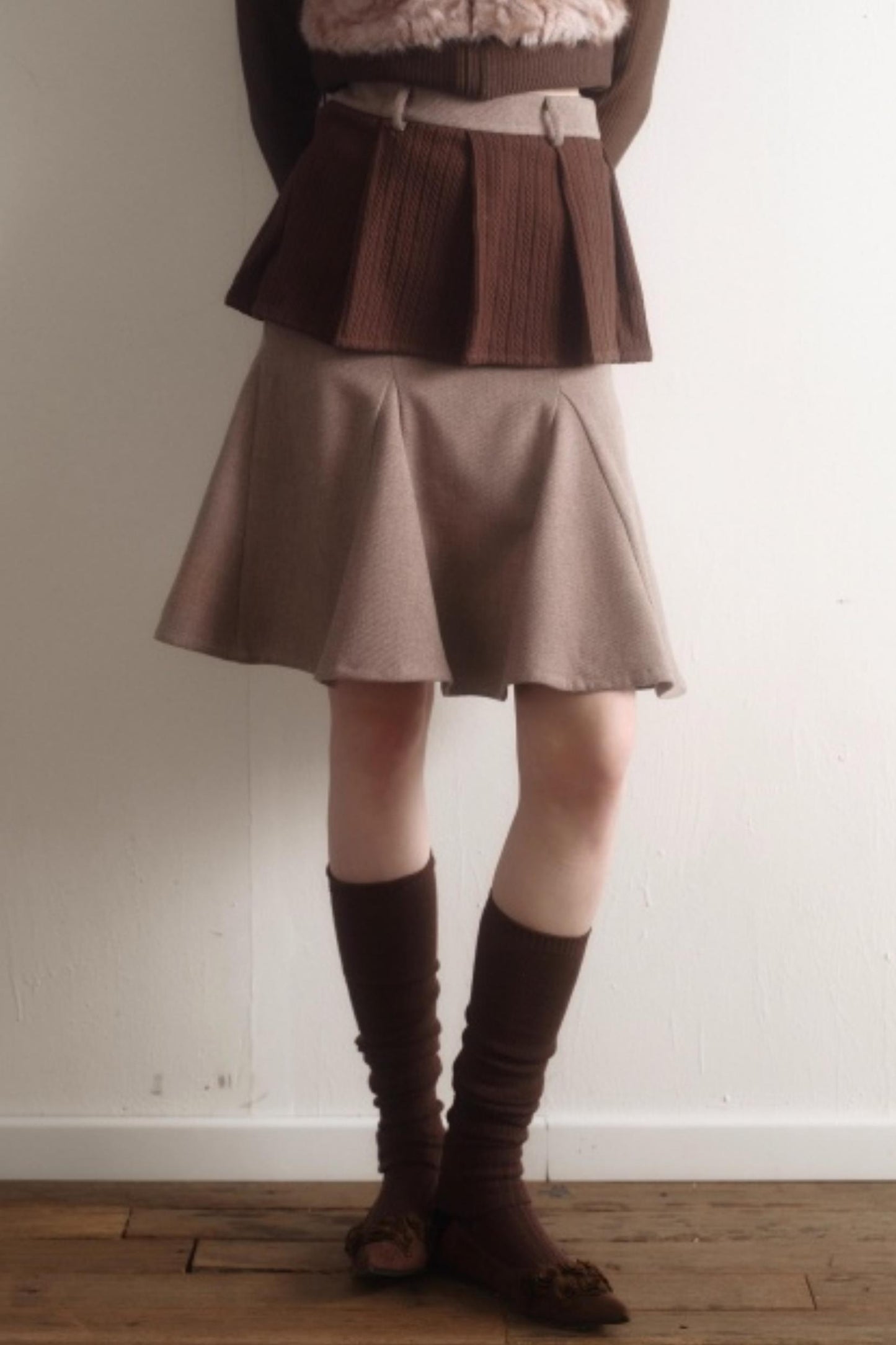 Retro High-Waisted Woolen Skirt