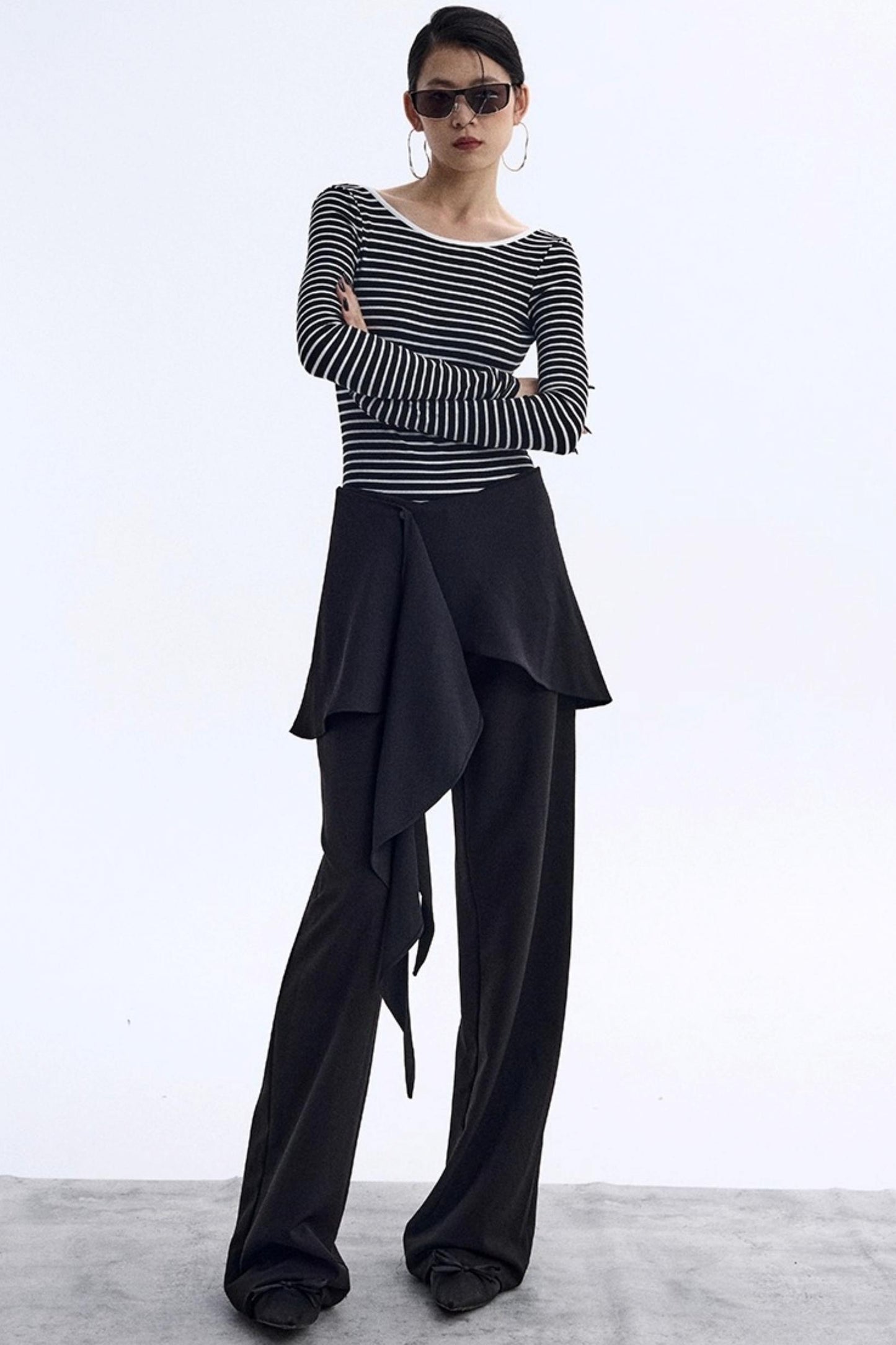 Striped Backless Jumpsuit Design Top