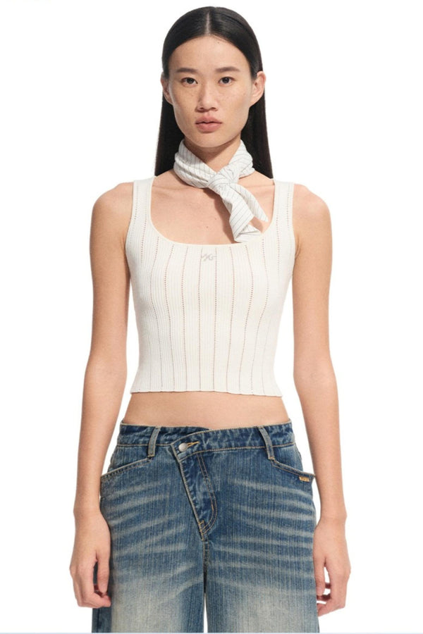 Hollow Knitted Slimming Camisole Top