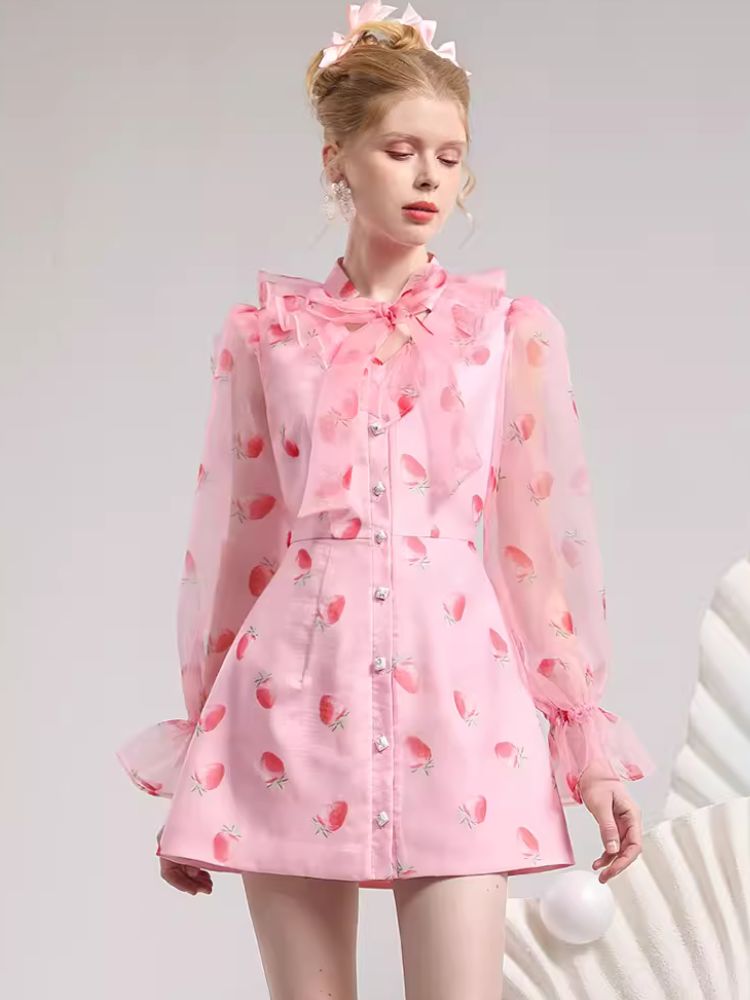 Sweet ageing strawberry dress