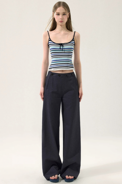 Vintage Draped Wide-Leg Pants