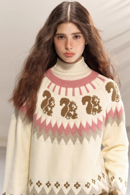 Peach Pinecone Wool Sweater