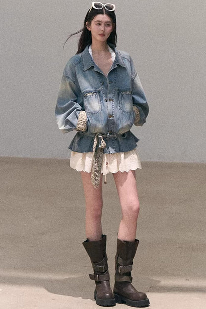 Vintage-Jeansjacke mit Waschung