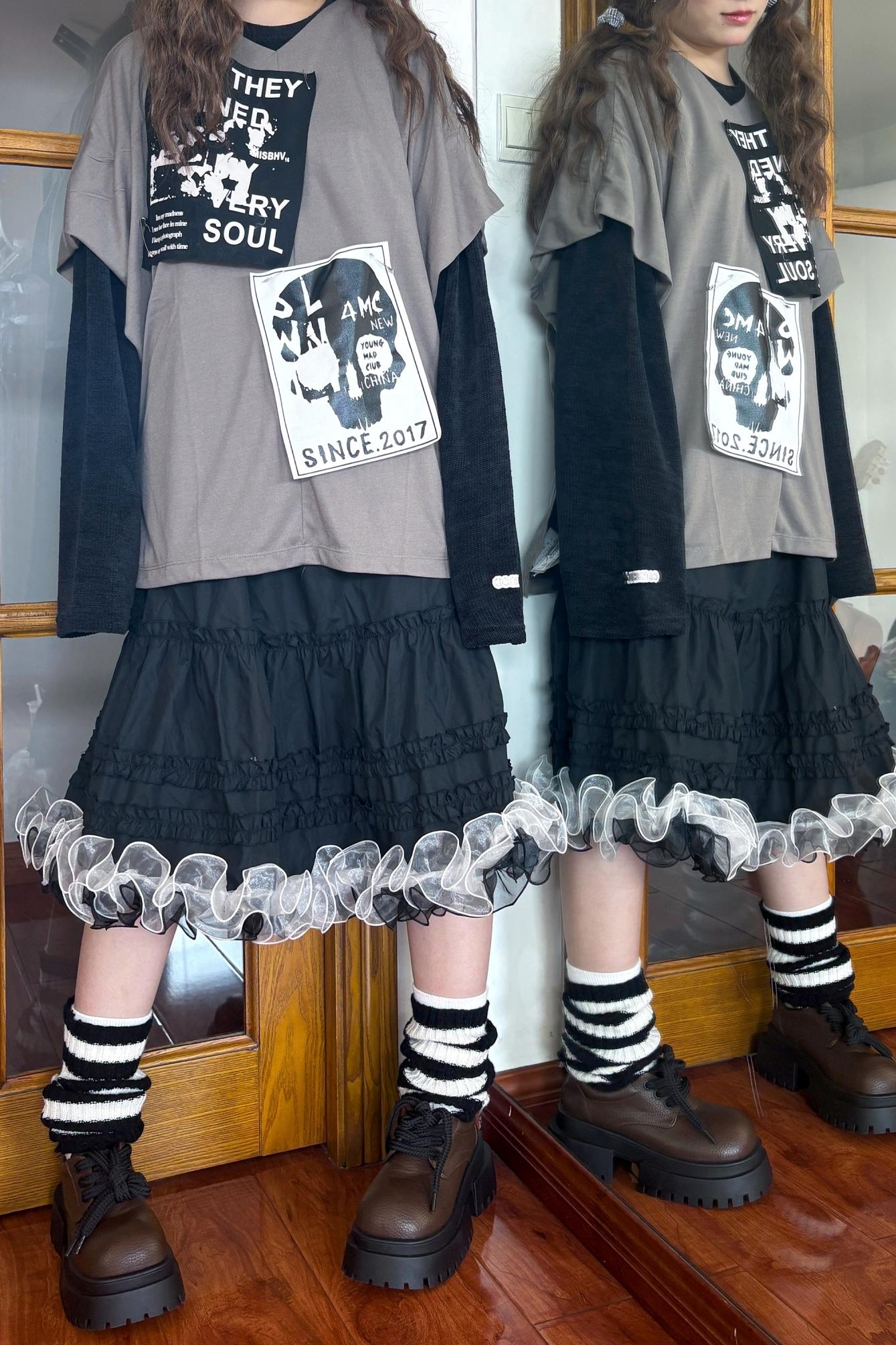 Dark Punk Chenille Sweatshirt Set