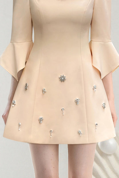 Celebrity Style Crew Neck Dress