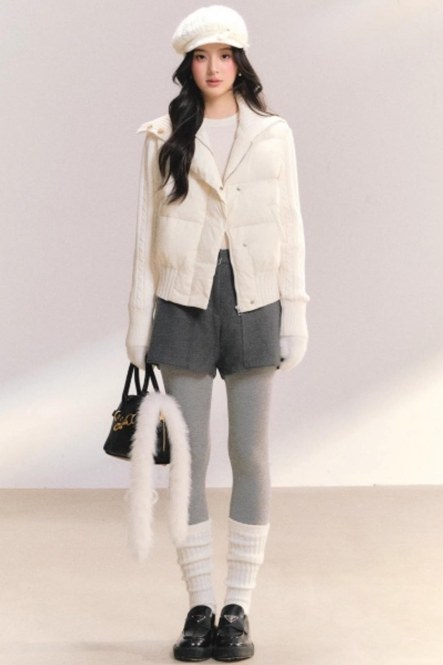 Woolen High-Waisted Shorts