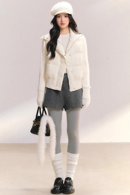 Woolen High-Waisted Shorts