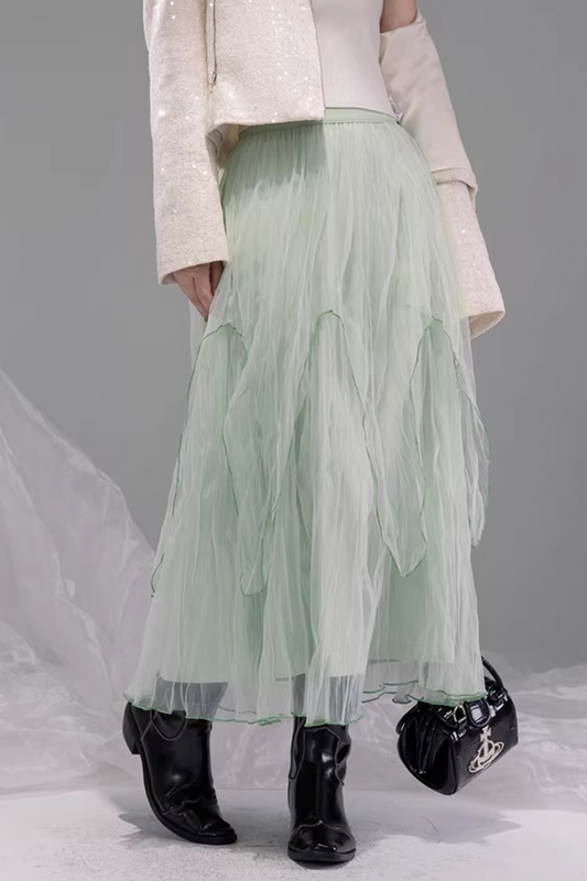 Green Wave Cloud Skirt