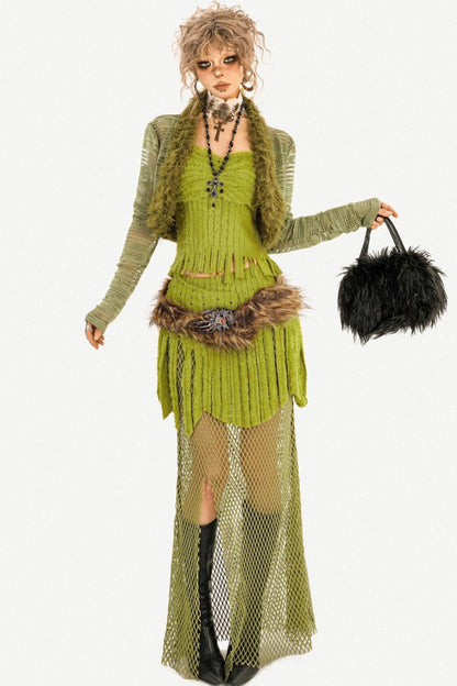 Ultra-Avant-Garde Frayed Cardigan