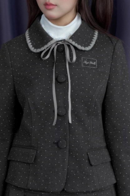 Polka Dot Tweed Coat Set-Up