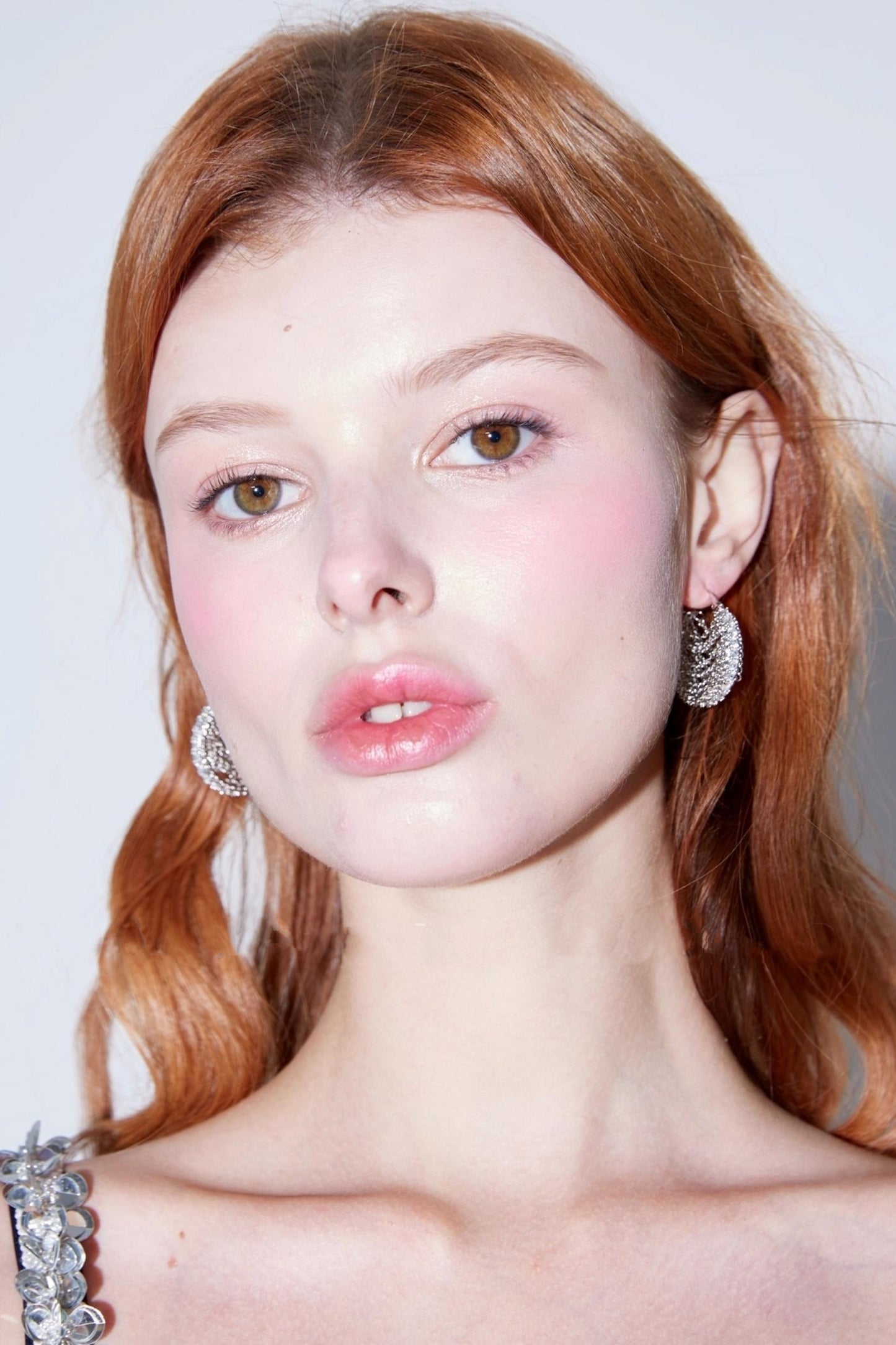 Vintage Zircon Honeycomb Earrings