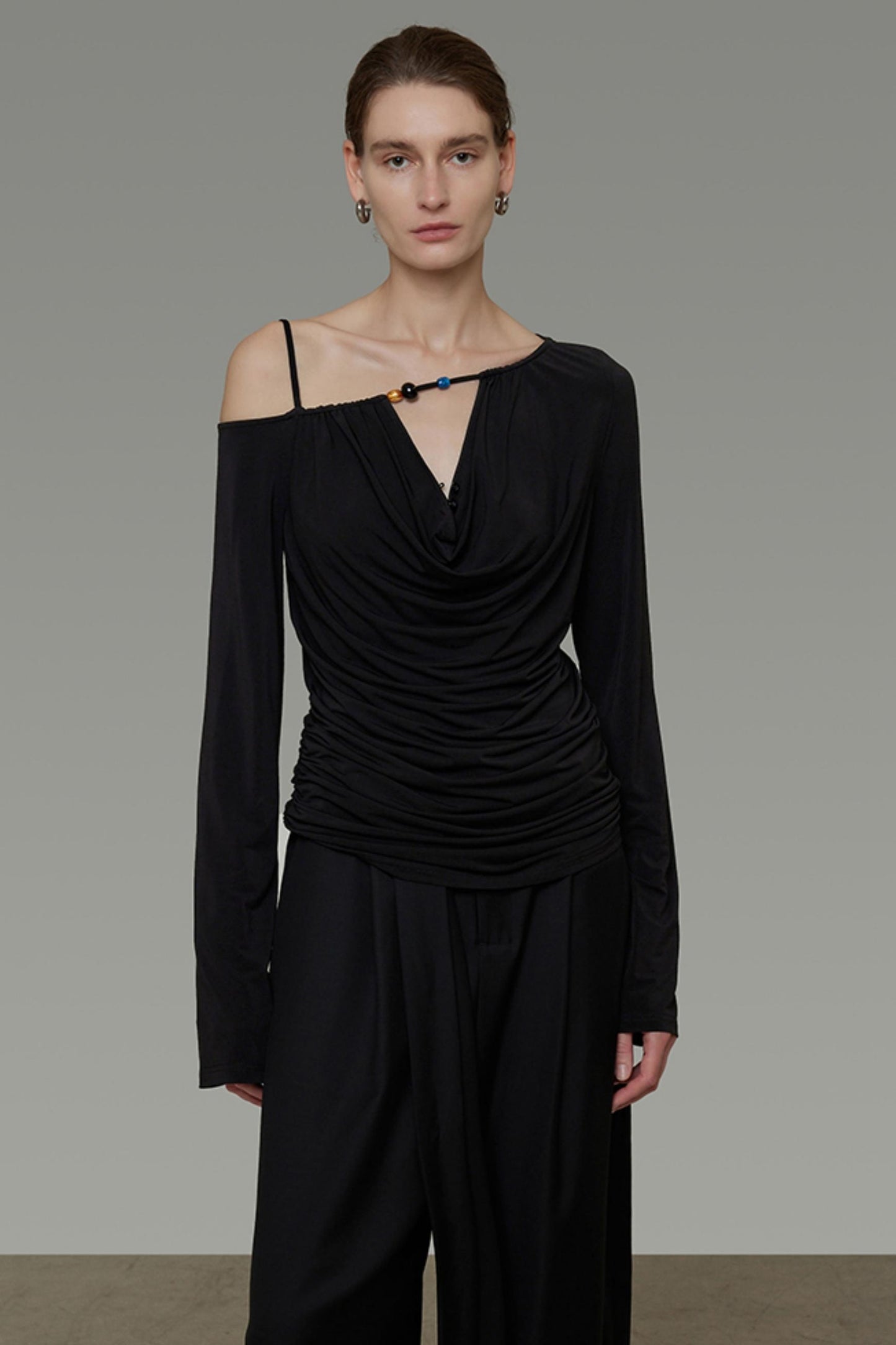 Irregular Slanted Shoulder Top