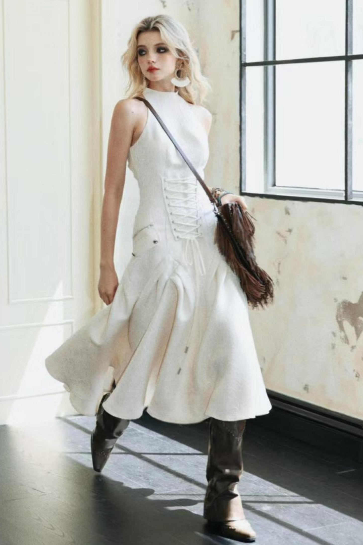 Stand-Up Collar Dress