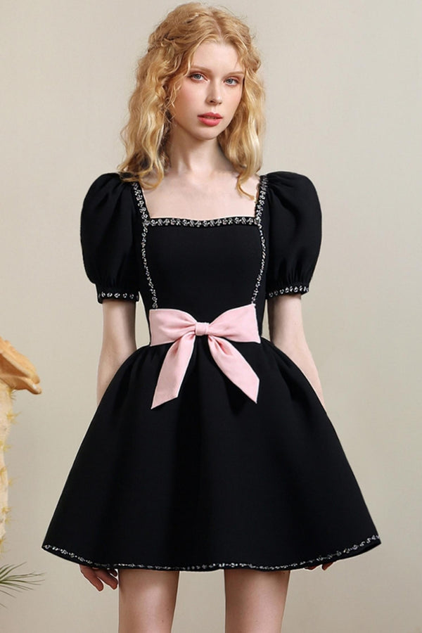 Chic Bubble Black Dress