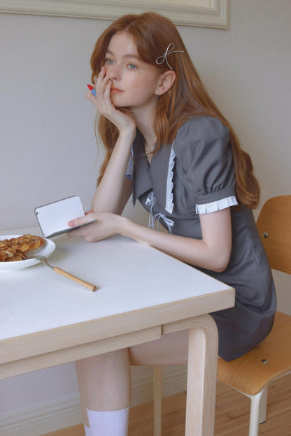 Vintage Ruffle Bow Dress