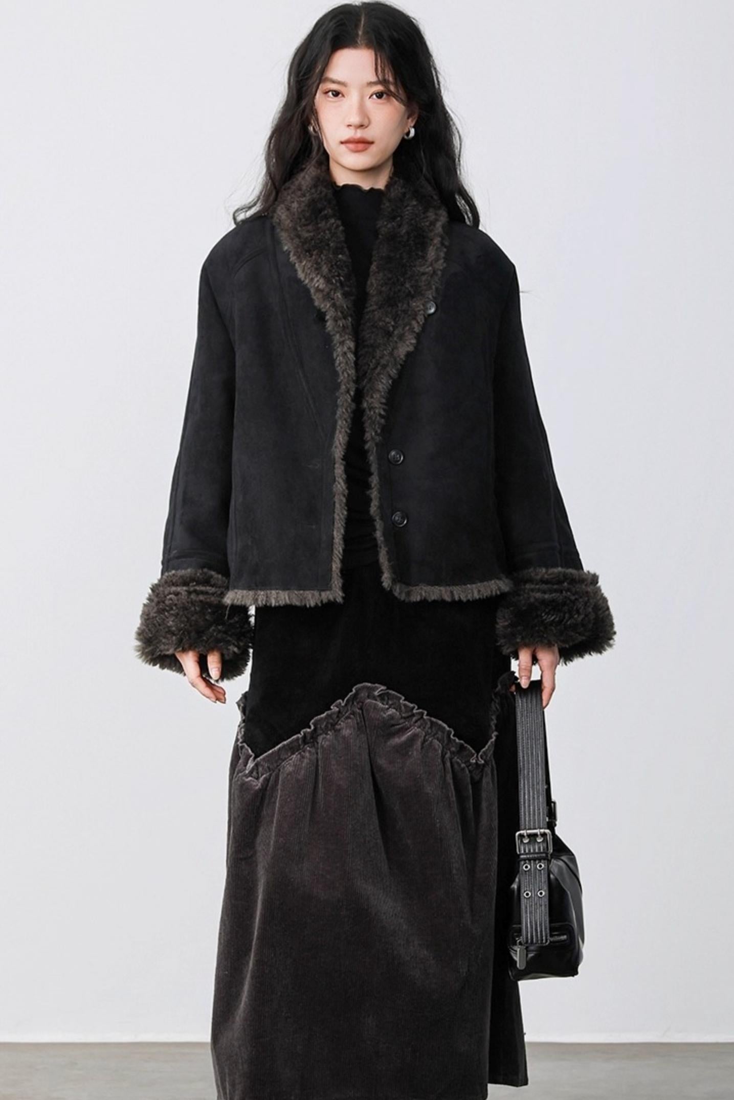 Black Velvet Suede Jacket