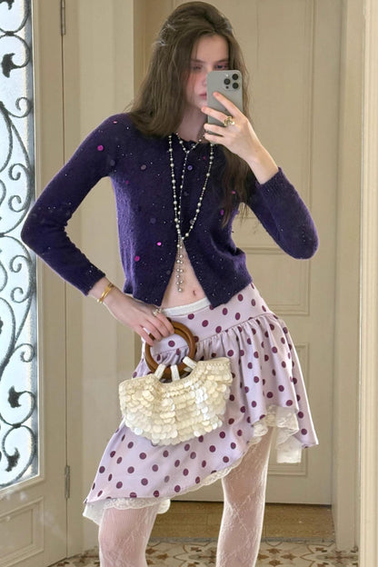 Vintage Lace Polka Dot Skirt