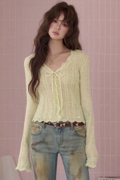 Sweet Lace Knitted Sweater