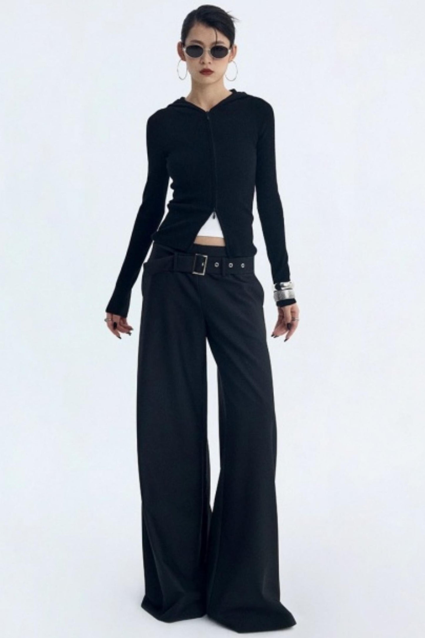 Wool Blend Hooded Cardigan