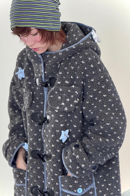 Polka Dot Grey Hooded Jacket
