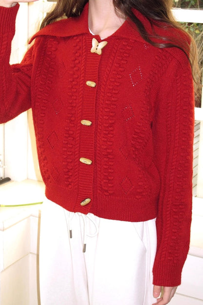 Winter Gingerbread Knitted Cardigan Set-Up