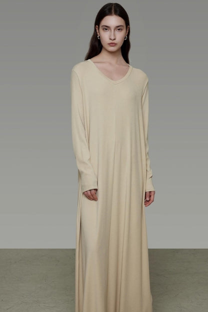 Smooth Wide Neck Straight Dress