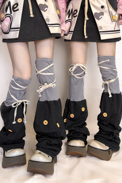 Patchwork High-Leg Leg Warmers