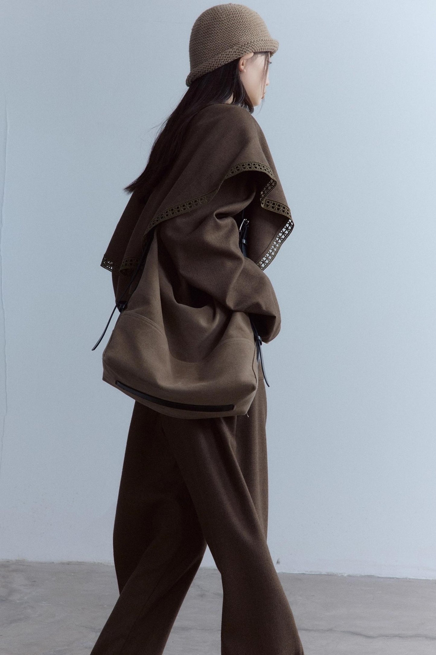 Moss Green Fishbone Wool Top